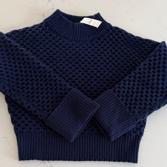 J. Crew Sweaters - J. Crew Deep Blue Honeycomb Knit Sweater